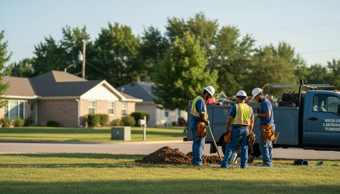 Residential water line and bathroom plumbing service in Fenton, IA